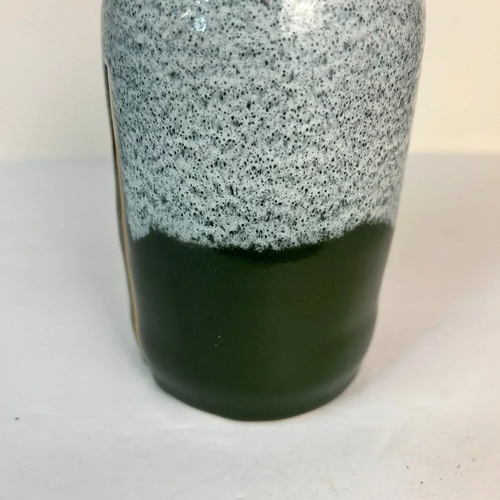 Pottery Bud Vase Speckled Blue Green Stoneware 7.5